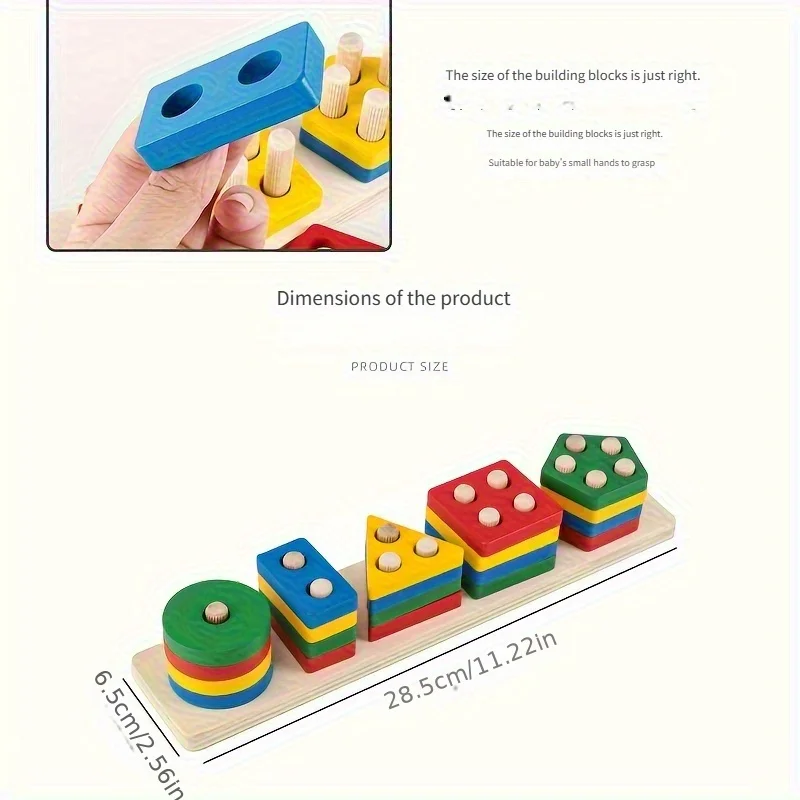 教育用積み木おもちゃ 子供用 幾何学的スタッキング 形状マッチング 色認識 早期学習 細かい運動能力