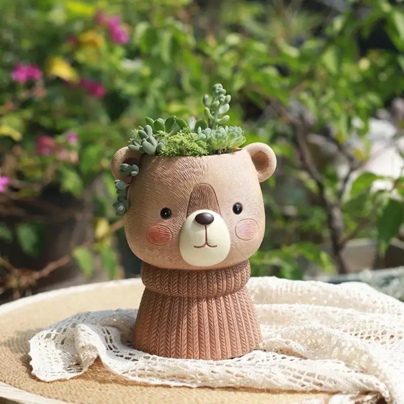 Oso gitano flower macetas silicona resina resina epoxi resina moldes