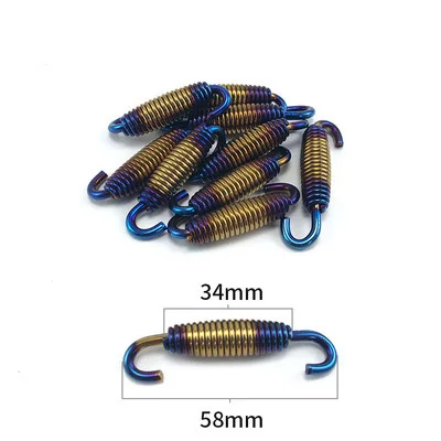 2PC Universal Motorrad Auspuff Frühling Haken Edelstahl Auspuff Vorne Mitte Link Rohr Drehbare Metall Federn