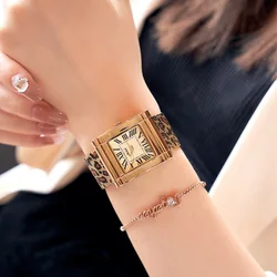 Luxury Rose Gold Stainless Steel Leopard Print Mesh Belt Quartz Wristwatches Watch for Women Gift for Girls