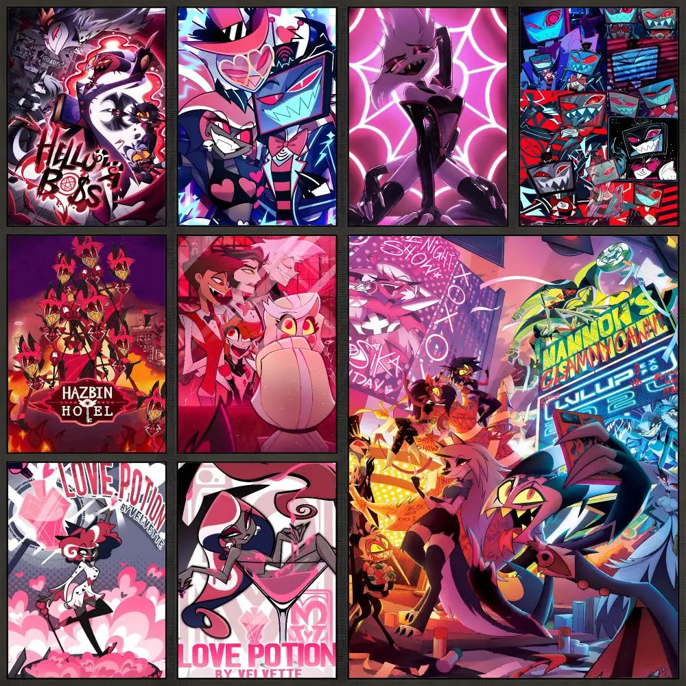 Animation Hazbin Hotel Alastor Charlie Poster Peel And Stick Wall Art PP Waterproof HD Bedroom Living Room Home Decor Gift
