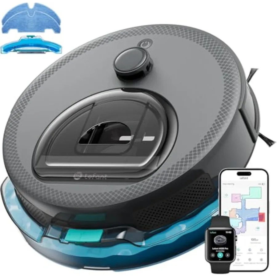 

Робот-пылесос LiDAR с функцией влажной уборки, интеллектуальным картографированием и обходом препятствий, без спутывания волос и шерсти животных, Wi-Fi 2.4G/5G, управление через приложение, тонкий дизайн