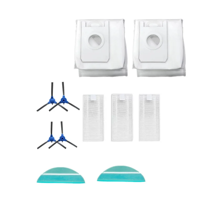 كيس لجميع الغبار فلتر HEPA فرش جانبية لـ Cecotec Conga 2290 Ultra جهاز آلي لتنظيف الأتربة ممسحة أجزاء القماش الملحقات