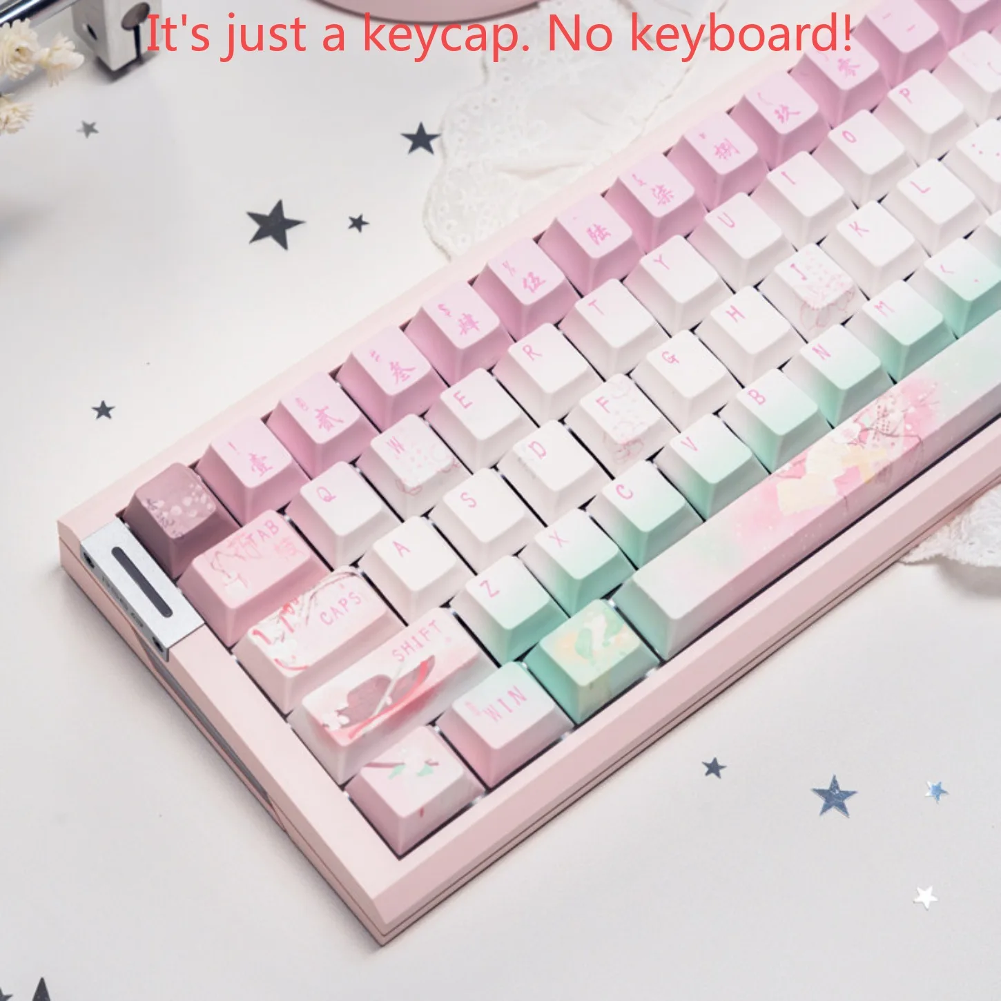 Apricot Rain Pink PBT Keycaps 136 Keys Cherry MX Switch Compatible for 60% 64% 84% 98% 108%Mechanical Keyboard