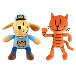 Set Van 2 Stuks Hond Man Knuffel Anime Petey Kat Puppy Knuffel Cartoon Plushies Figuren Kussen Kinderen Verjaardagscadeau