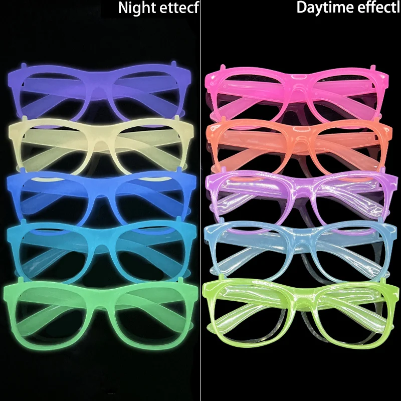 5pcs Glow in The Dark Glasses Kids Birthday Party Favors Neon Party Decoration Supplies Christmas Wedding Luminous Props Gifts