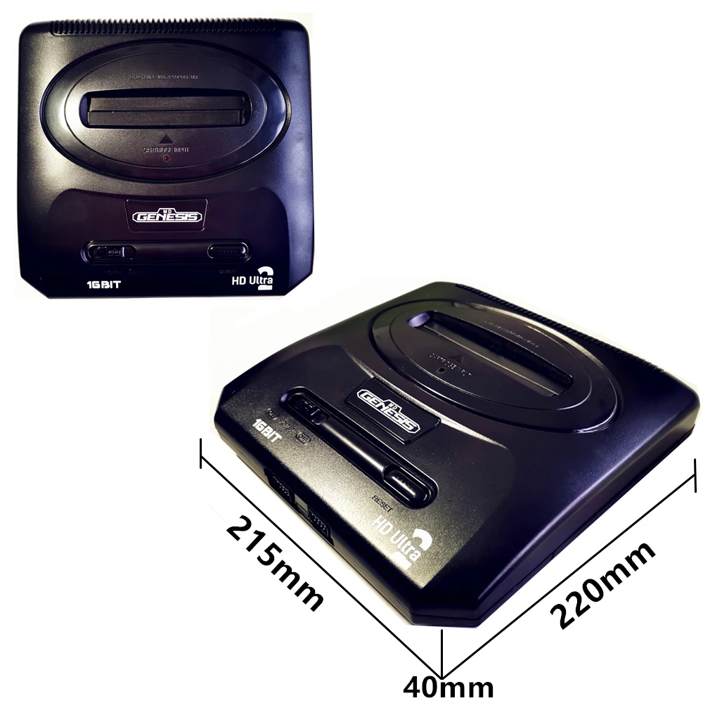 وحدة تحكم ألعاب 16 بت HD Ultra2 لمحرك Genesis/Mega Drive، خرطوشة ألعاب NTSC/PAL، مع وحدة تحكم سلكية (ليست محاكي)
