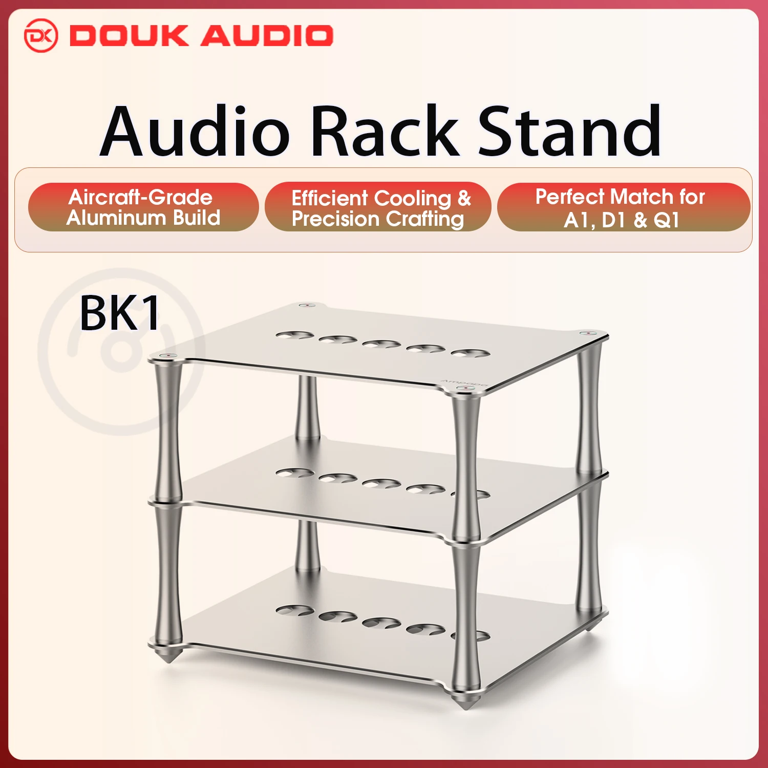 Ampapa BK1 HiFi Desktop Audio Stand Aluminum Rack for A1/D1/Q1 Stereo Amplifier DAC Preamp