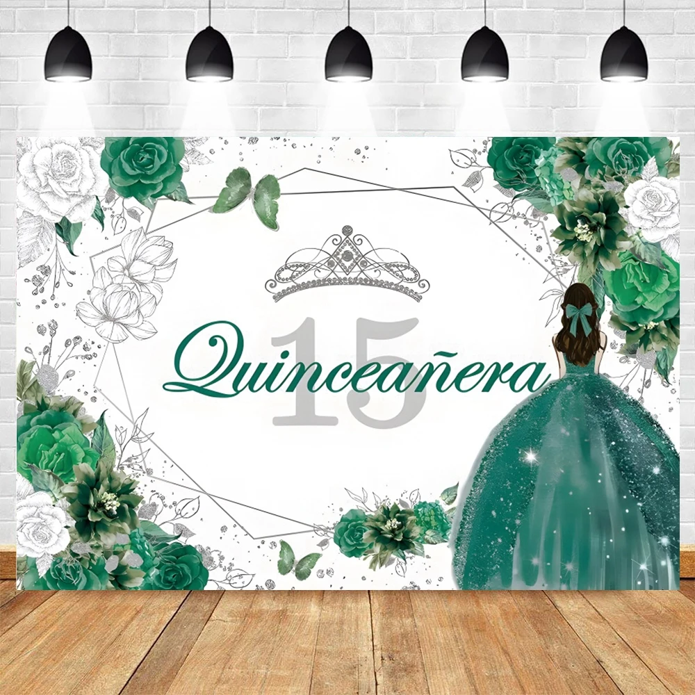Quinceanera الحلو 15th حفلة عيد ميلاد خلفية زهور الورد الأميرة الفتيات خمسة عشر سنة التصوير خلفية ديكور راية