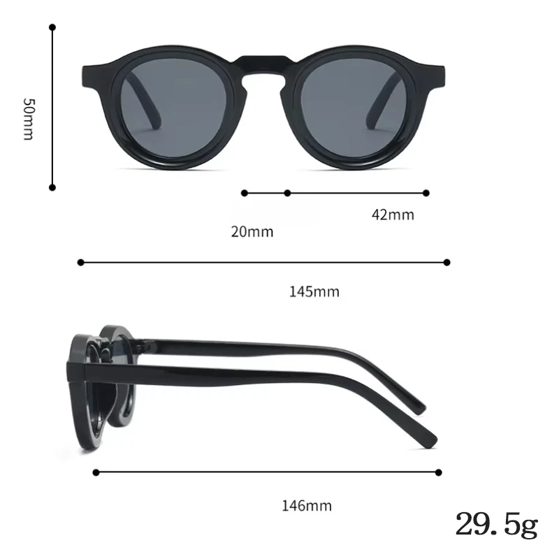 1-teilige Retro-Sonnenbrille mit rundem kleinem Rahmen, modische und trendige mehrfarbige Brille für Männer und Frauen, geeignet für Outdoor-Reisen – Detail 8