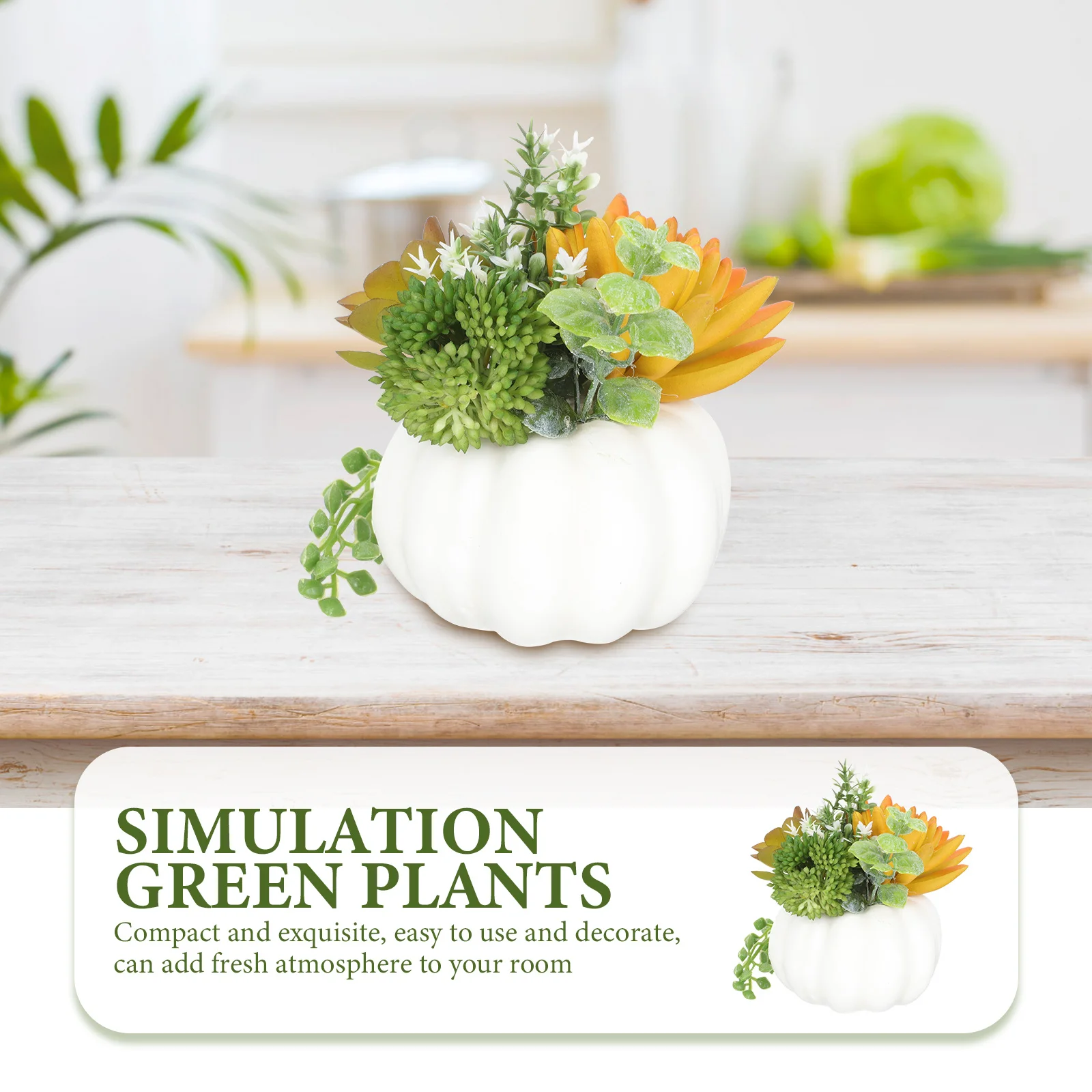 

Pumpkin Shape Bonsai Fake Potted Bonsai Home Decorative Artificial Plant Simulation Green Plant Ornament Simulation Green Plants