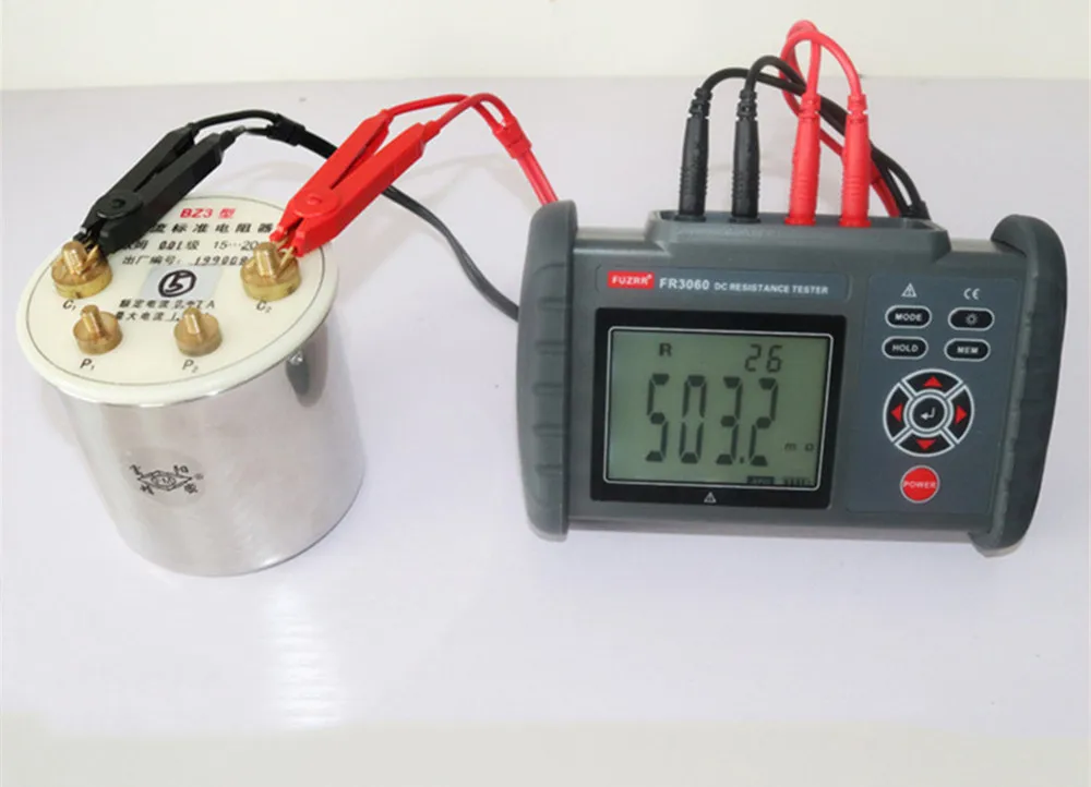 For FR3060 DC Low Resistance Tester USB Transmission Resistance Tester Four Wire Measurement Micro Ohmmeter