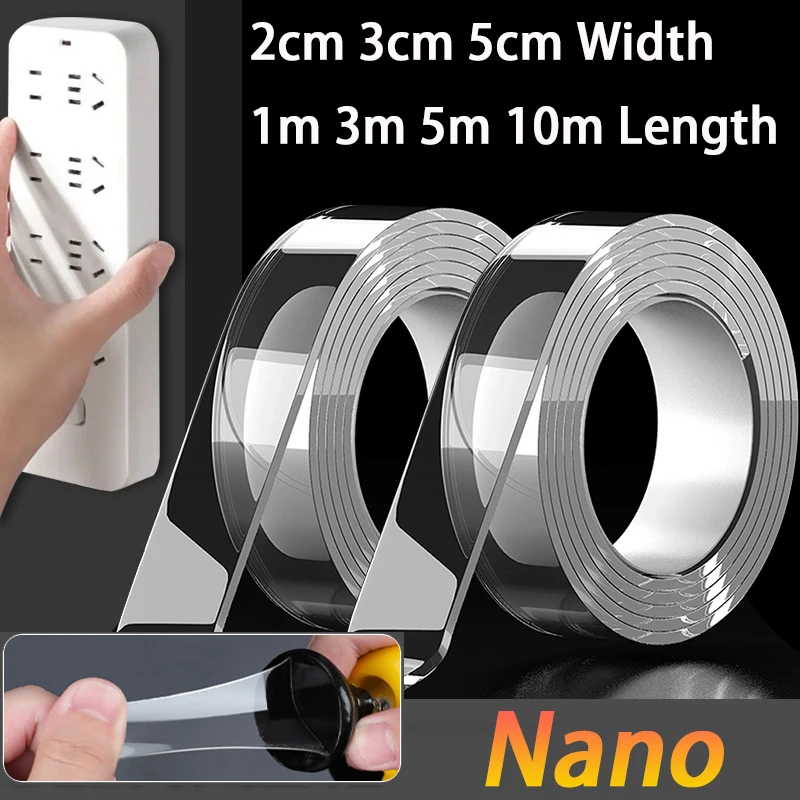 

Nano Double Sided Adhesive Tape 2cm 3cm 5cm Width 1m 3m 5m 10m Length Waterproof Transparent Tape