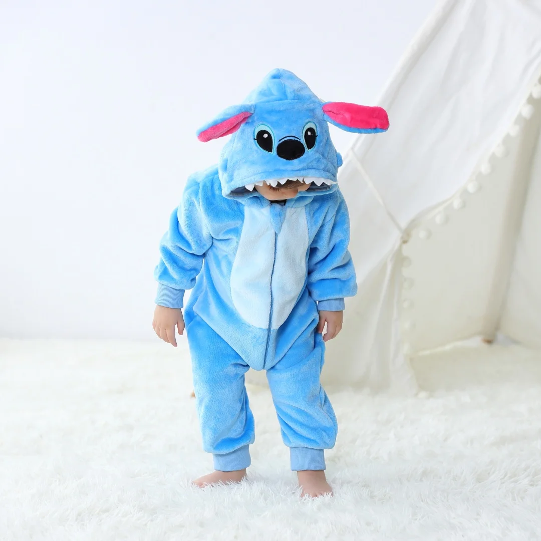 طفل Kigurumi غرزة الكرتون رومبير الرضع الاطفال الحيوان بذلة طفل الملابس داخلية الفتيات الفتيان تأثيري منامة ازياء