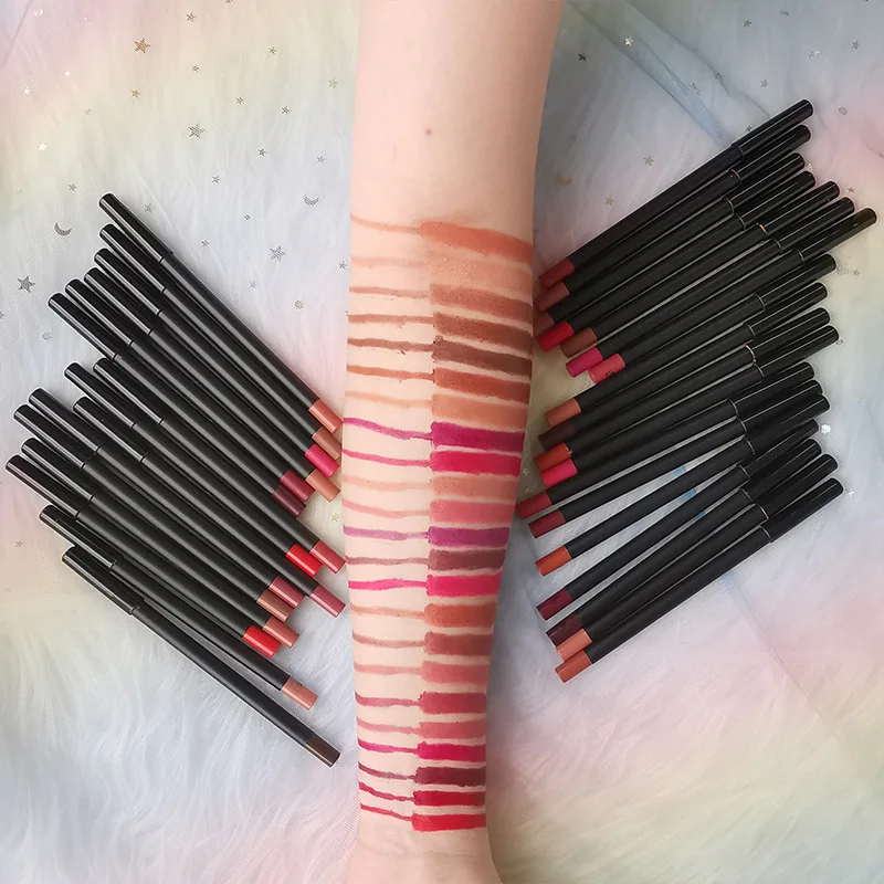 

20pcs Lip Liner Wholesale Private Label Cosmetics Waterproof Creamy Lipliner Pencils Vegan Brown Lipliner Makeup Bulk Business