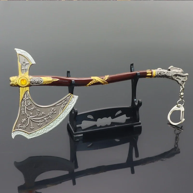 18cm deus da guerra arma periféricos katana o leviatã machado kratos jogo modelo de metal chaveiro periféricos figura de ação presente brinquedo