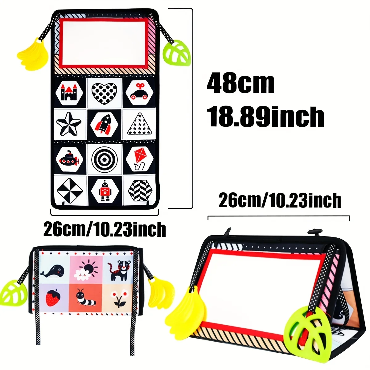 Spiegelboek voor kinderen, opvouwbaar speelgoed voor zintuiglijke ontwikkeling op de vloer, bevordert de hersenenontwikkeling, perfect vakantiecadeau, willekeurige kleur