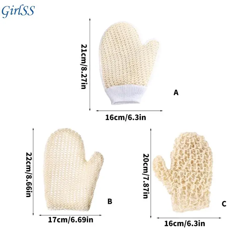 Luva sisal tecida com fibra sisal para uso diário no chuveiro, renovações da pele e terapia massagem T4MB