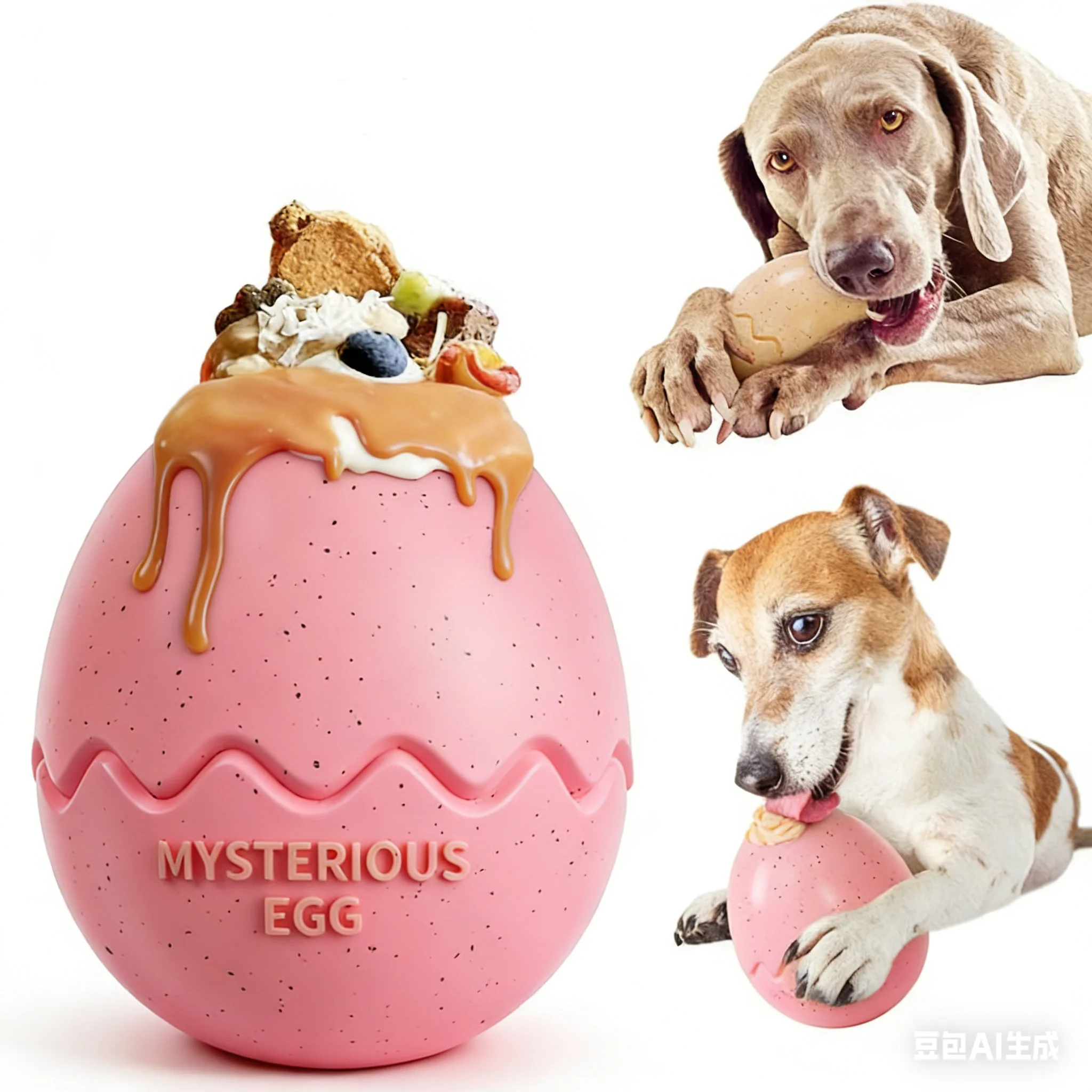 

Dog Slow Feeder Interactive Dogs Chew Toys Slowly Dinosaur Egg-shaped Pet Toys Design Pet Supplies Dogs Slow Eating Lick Toys