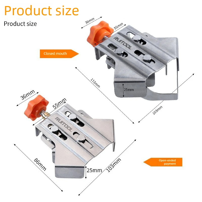 Stainless Steel 90 Degree Right Angle Clip Woodworking Quick Positioner Fixed Photo Frame Clamping Tool for DIY Projects