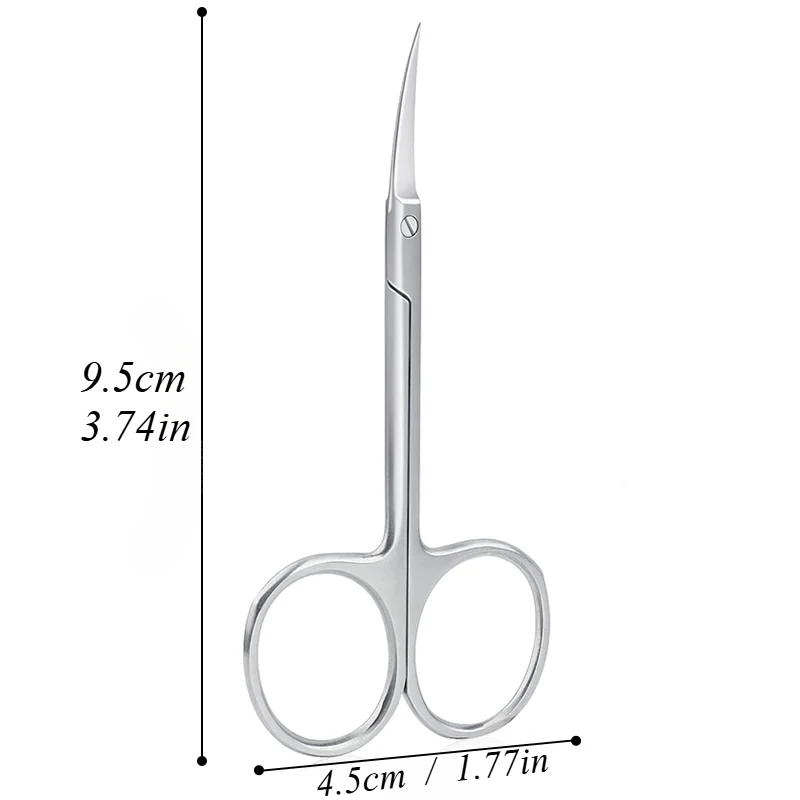 

5Pcs Cuticle Scissors Nipper Curved Stainless Steel with Tip Grooming Blades Women Men Dry Skin Nail Scissors Manicure Tools