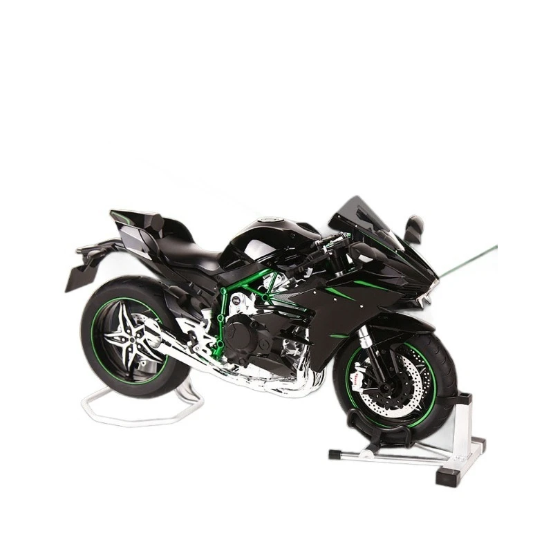 FOR Kawasaki H2R 1:6 model new realistic locomotive model figurine ignition spray boys'Christmas gift,birthday gift collection