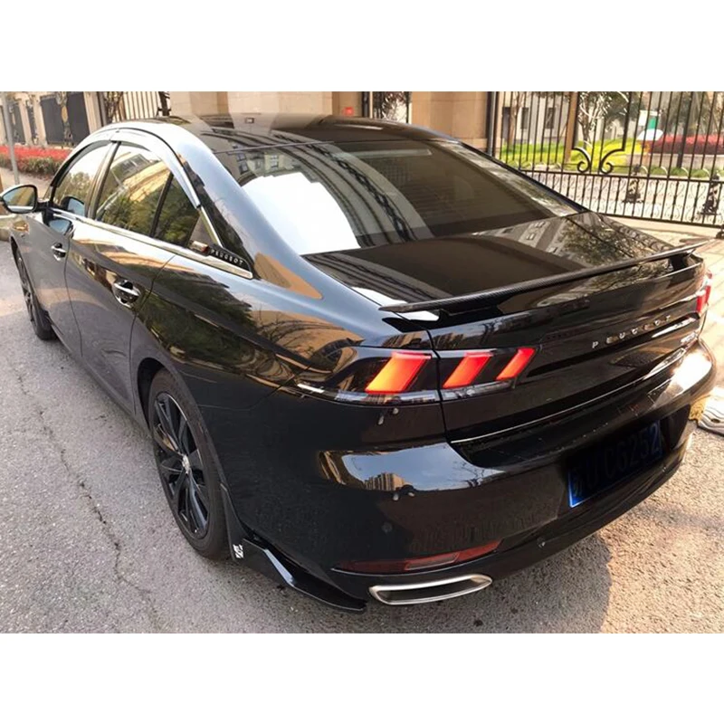 For CAR Trunk Universal Accessories Spoiler NEW OLD Peugeot 508 Sedan ABS Material Plastic Rear Lip Wing Tail Black Body Kit