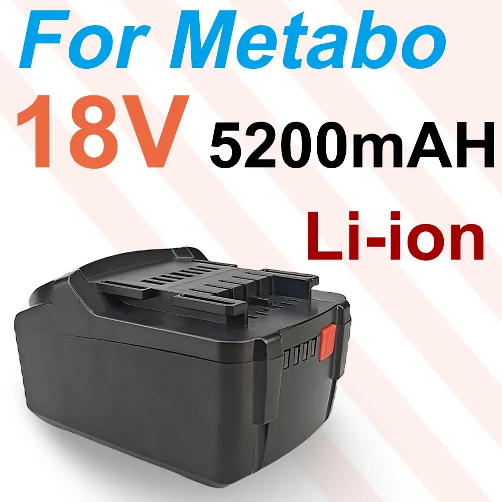 

Rechargeable 18V 5.2Ah for Metabo Battery Cordless Power Tool Replace for Metabo 18V 625592000 625591000 Backup Batteries