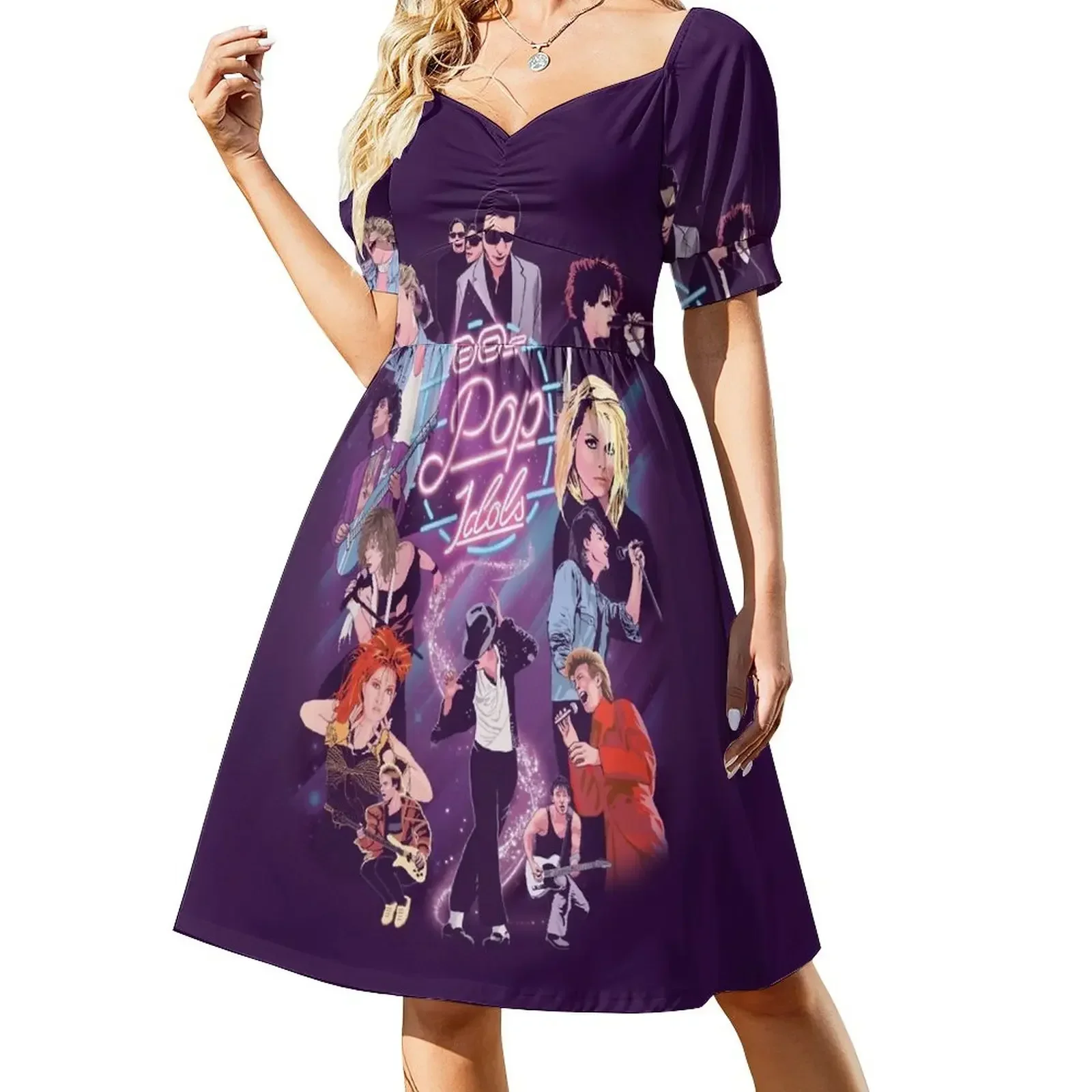 

80's Pop Idols Short-Sleeved Dress dresses for prom dress women summer 2025 elegant dresses plus sizes Dress