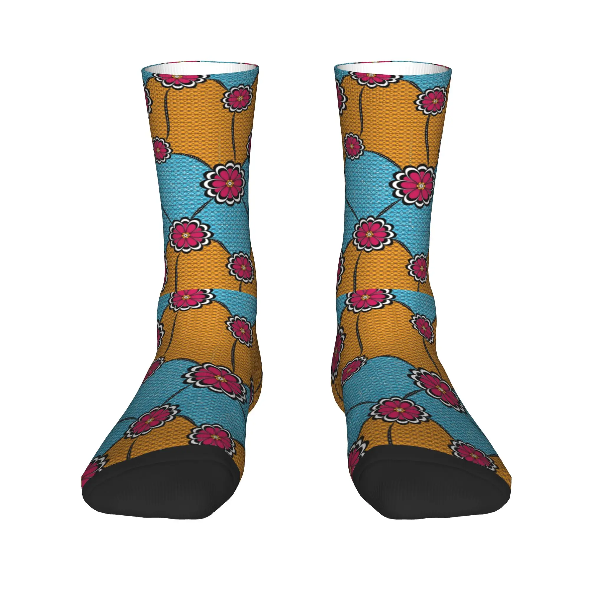 

Afro Ankara Wax Print Dress Socks Men's Women's Warm Spring Summer Autumn Winter African Ethnic Art Crew Socks