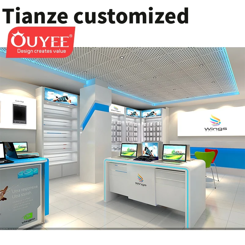 Customized-New Style MDF Showroom Display Dtand Computer Shop