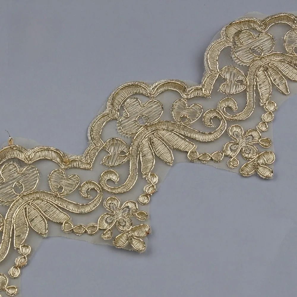 10Yards 9cm Width Flower Lace Trim White Black Gold Splicing Cloth Lace Ruffle Sewing Decoration Ruffled Trim Fabric