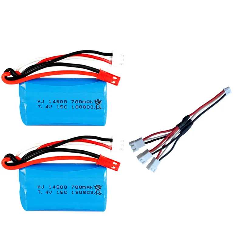 7.4V 700mah 14500 akumulator do FT007 zdalnie sterowana łódka RC zabawki motorówka do Syma F1 FX059 zdalnie sterowanego samolotu 2s 7.4v bateria LIPO