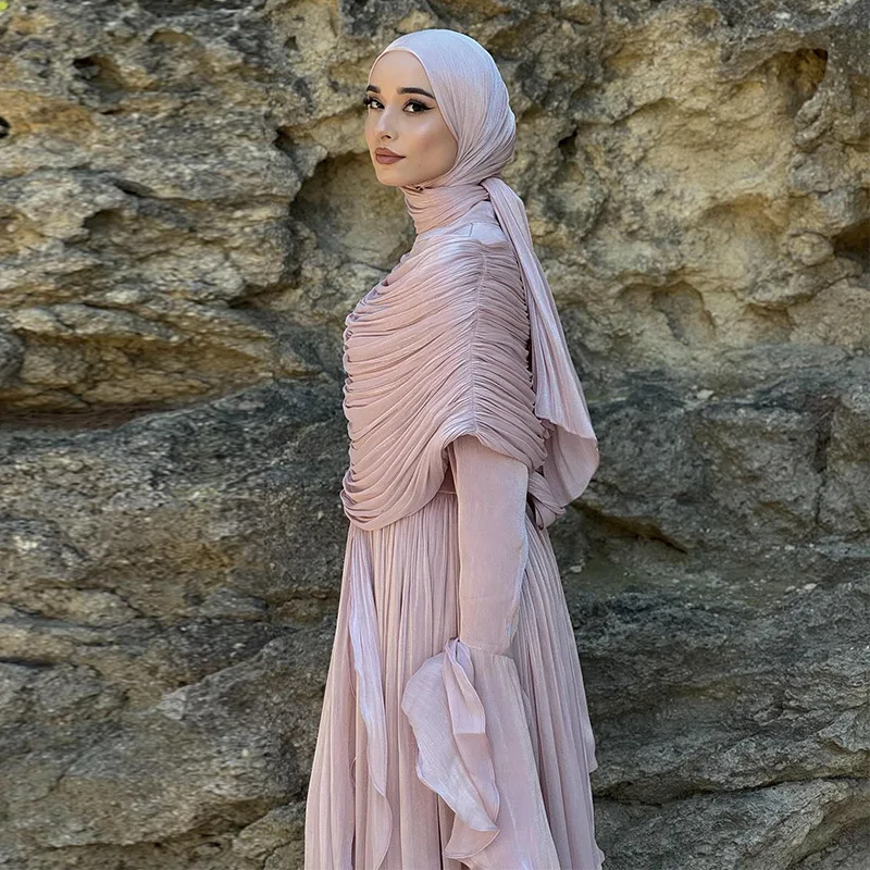 Eid Dubai Women Dress Abaya Pleated Muslim Jalabiya Ramadan Vestidos Largos Islam Party Dresses Arab Long Robe Morocco 2026