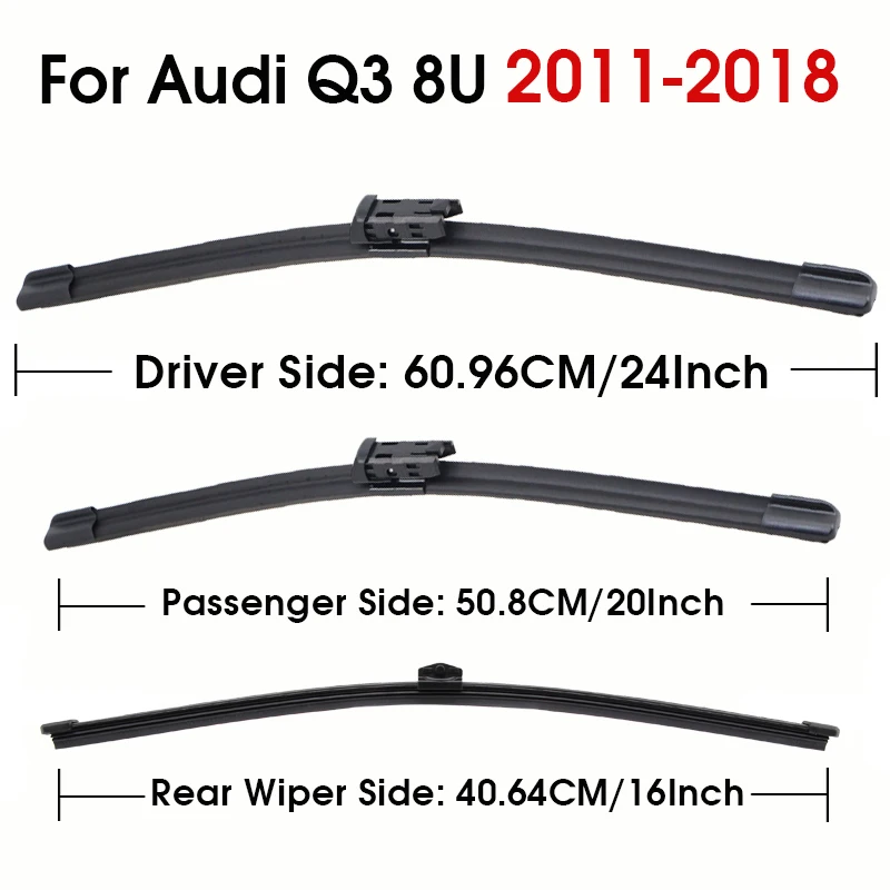 LHD Front & Rear Wiper Blades Set 24
