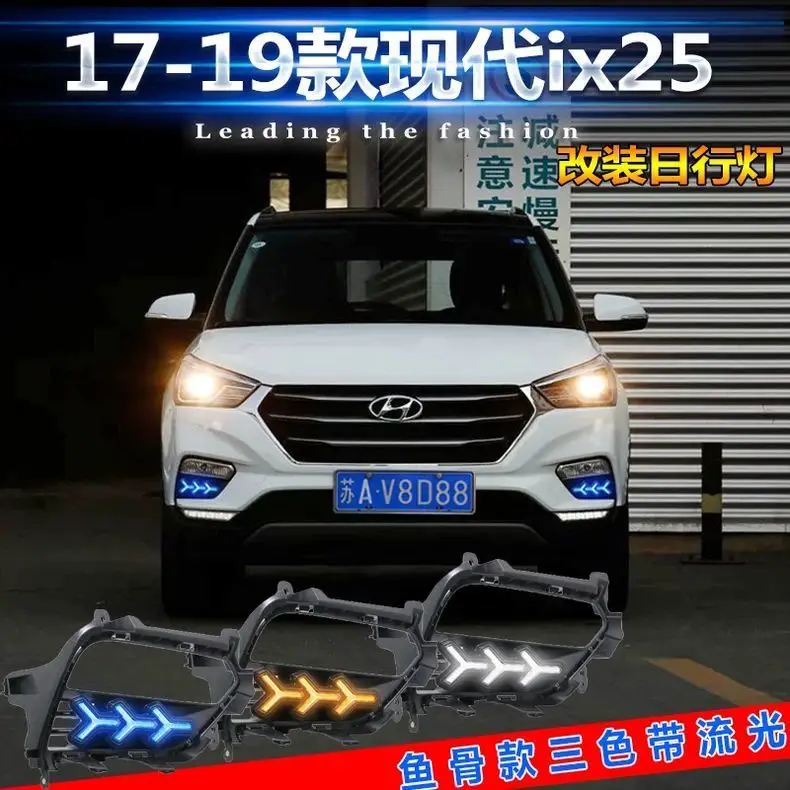 

Dynamic car Bumper creta ix25 headlight for ix25 daytime light 2014~2016y auto accessories LED headlamp ix25 creta fog light