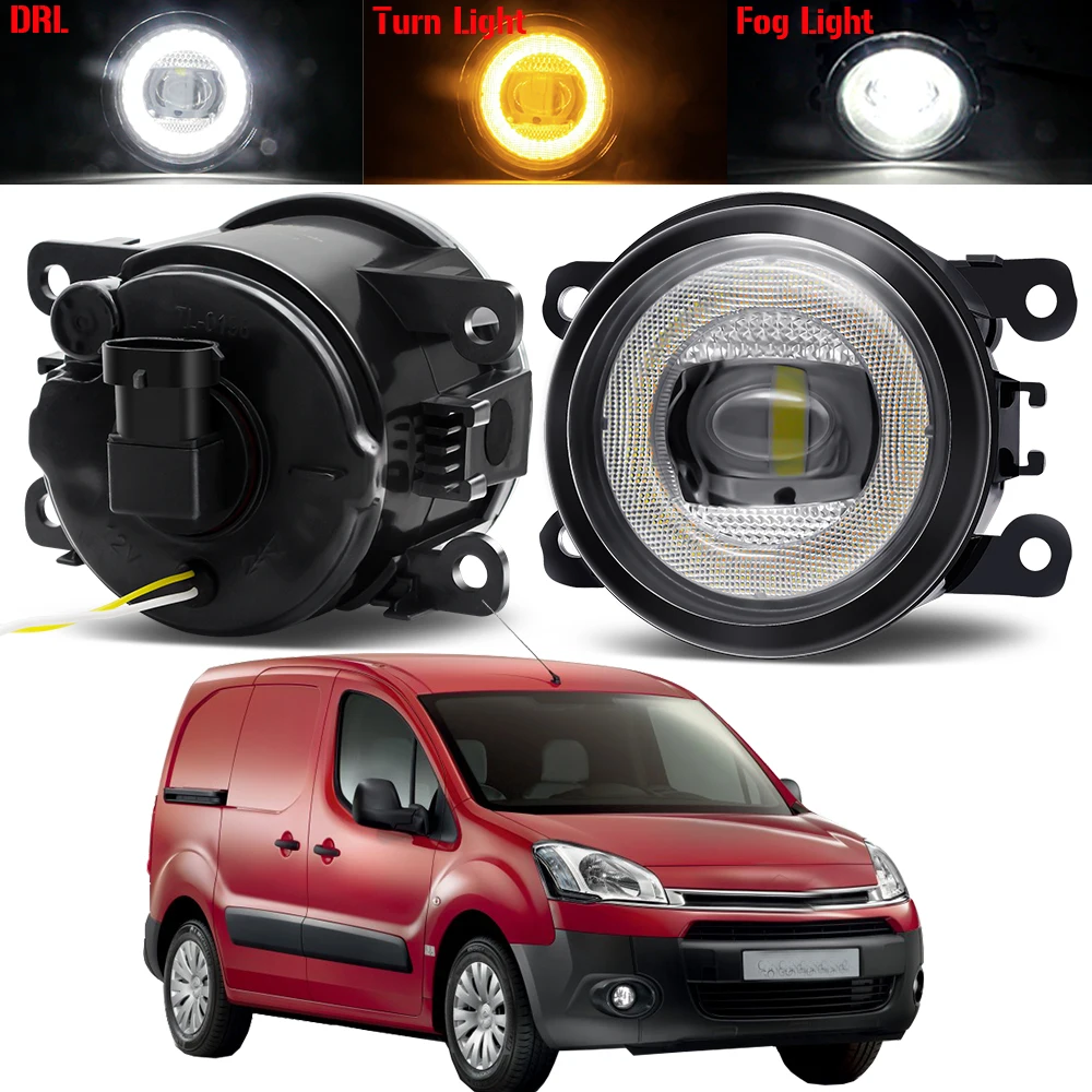 

2 Pieces Car Angel Eye Fog Light Assembly For Citroen Berlingo B9 2012-2015 30W LED Fog Turn Signal Daytime Running Lamp DRL 12V