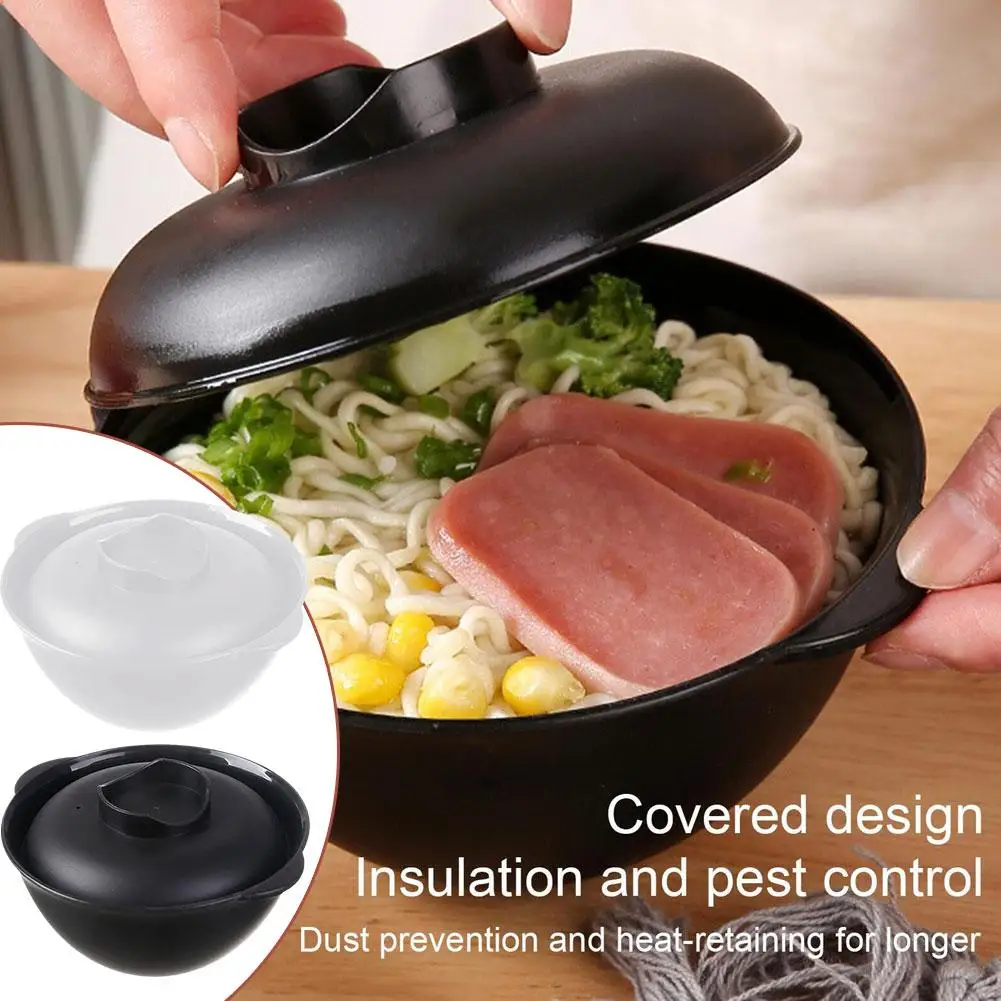 Microwave Ramen Bowl Sealed Ramen Bowl With Lid Instant Noodle Bowls Handle Heating Convenience For Boiling Noodles Porridg X5o2