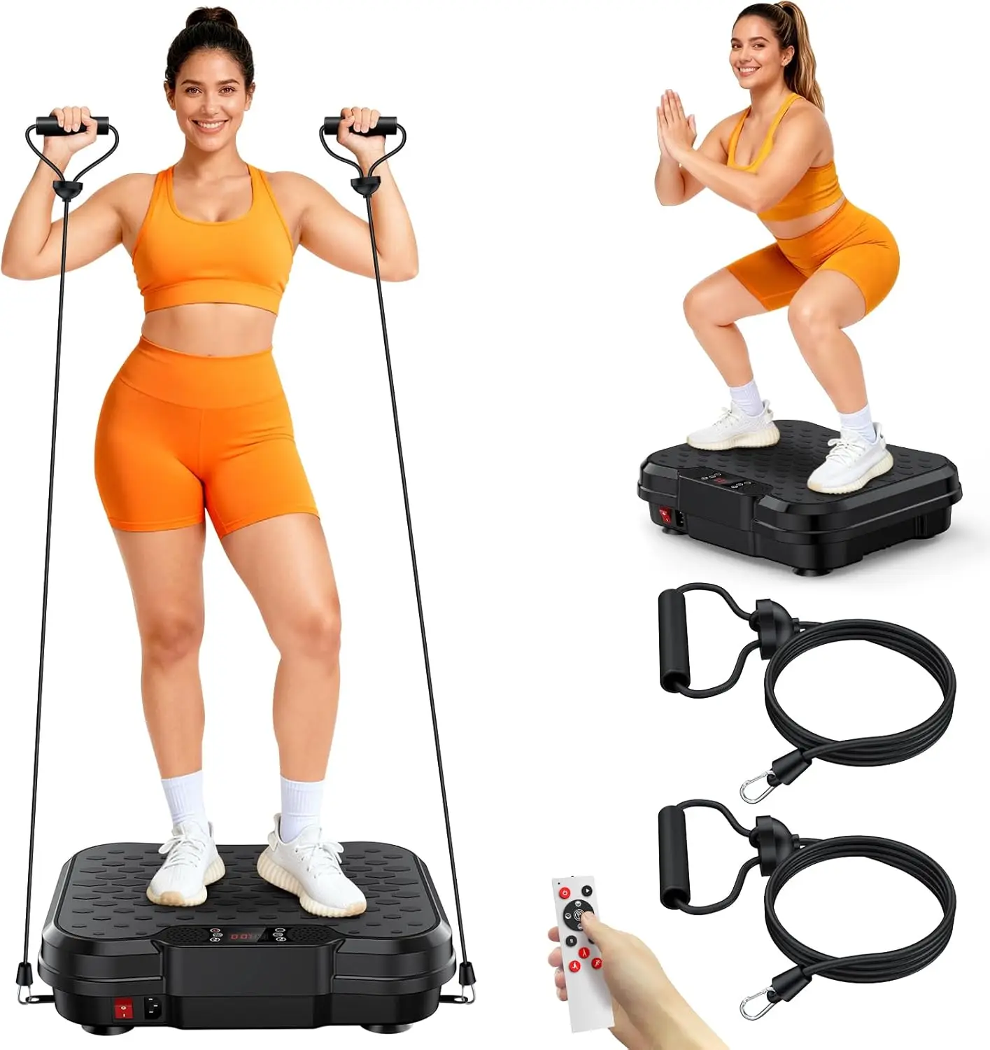 

Vibration Plate Exercise Machine for Lymphatic Drainage & Weight Loss, 400 Lbs Capacity Full Body Workout Platform for Home
