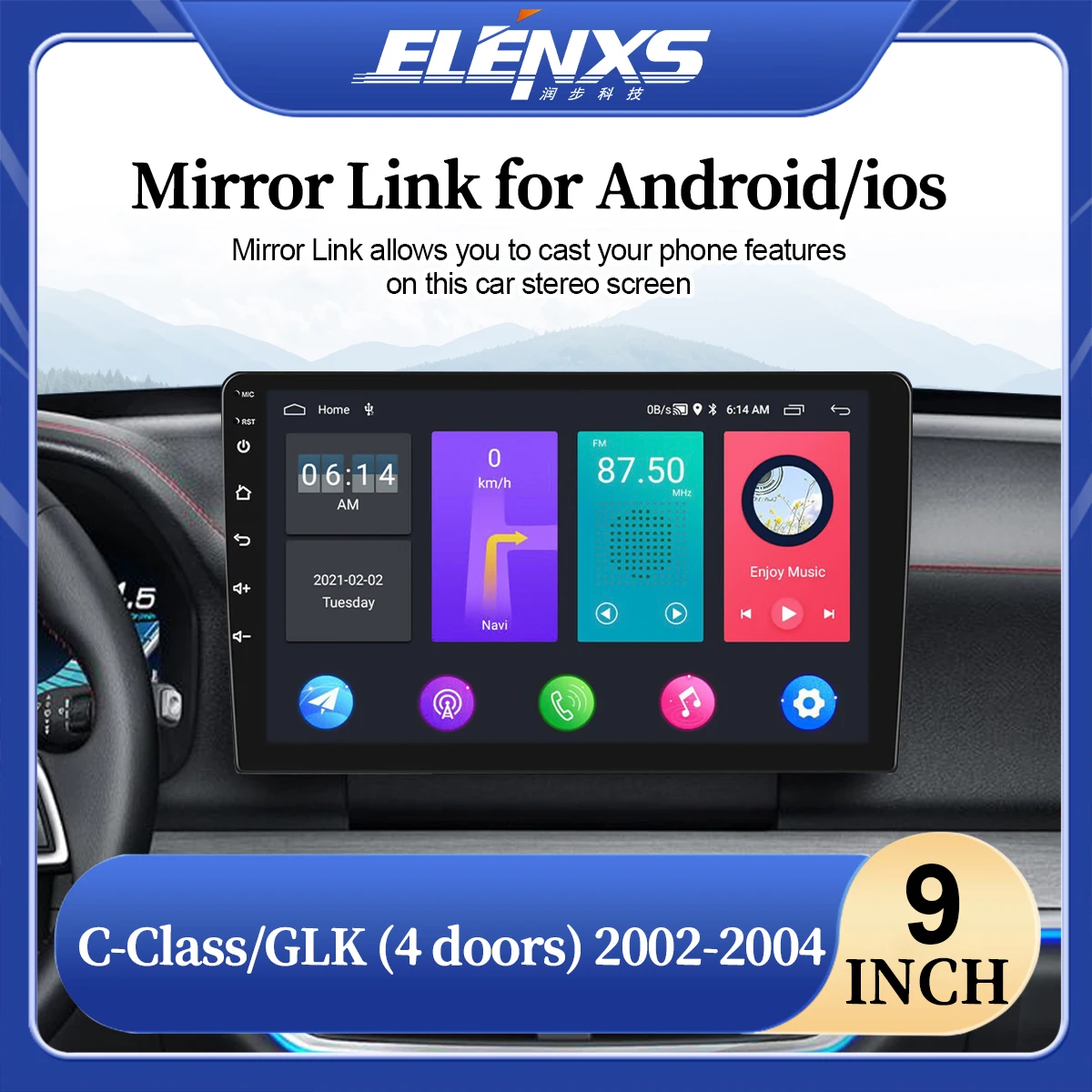 Car Radio for Mercedes Benz C Class /CLK00-03 Wireless Android Auto multimedia Player GPS Stereo WiFi