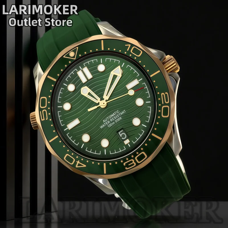 LARIMOKER 41mm 남성용 고급 자동 시계 투톤 - Rubber Strap Diver 리뷰 및 가격