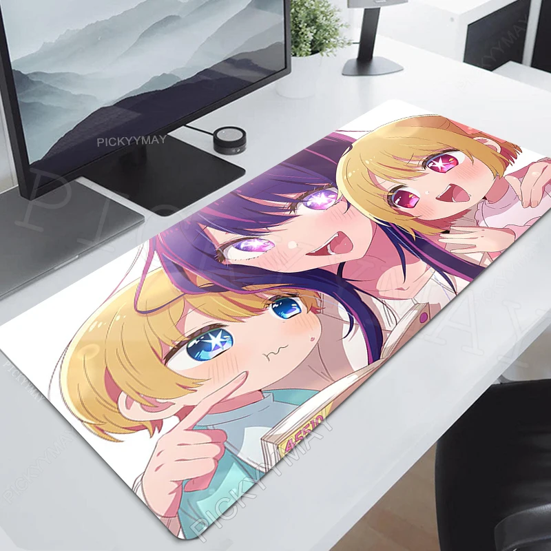 

Oshi No Ko Anime Mouse Pads Gaming Mousepad Gamer Mouse Mat Rubber Keyboard Mats Desk Pad Mousepads XXL 90x40cm For Computer