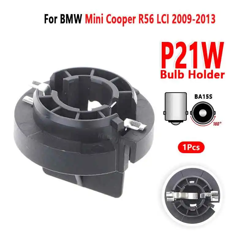 For BMW Mini Cooper R56 LCI Brake Lights Socket 1156 BA15S P21W Bulb Holder Car Lamp Base Accessories 2009 to 2013 1 Pcs