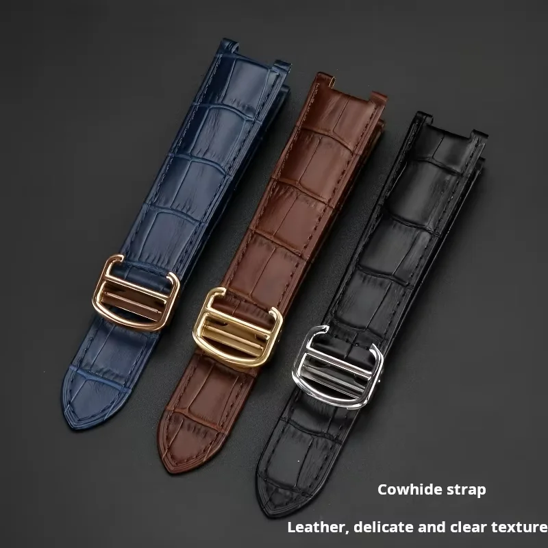 Genuine Leather  watchband 21x15mm 20x12mm 18x10mm For Cartier PASHA watches W31074M7 WSPA0012 WJ120251 strap men women bracelet