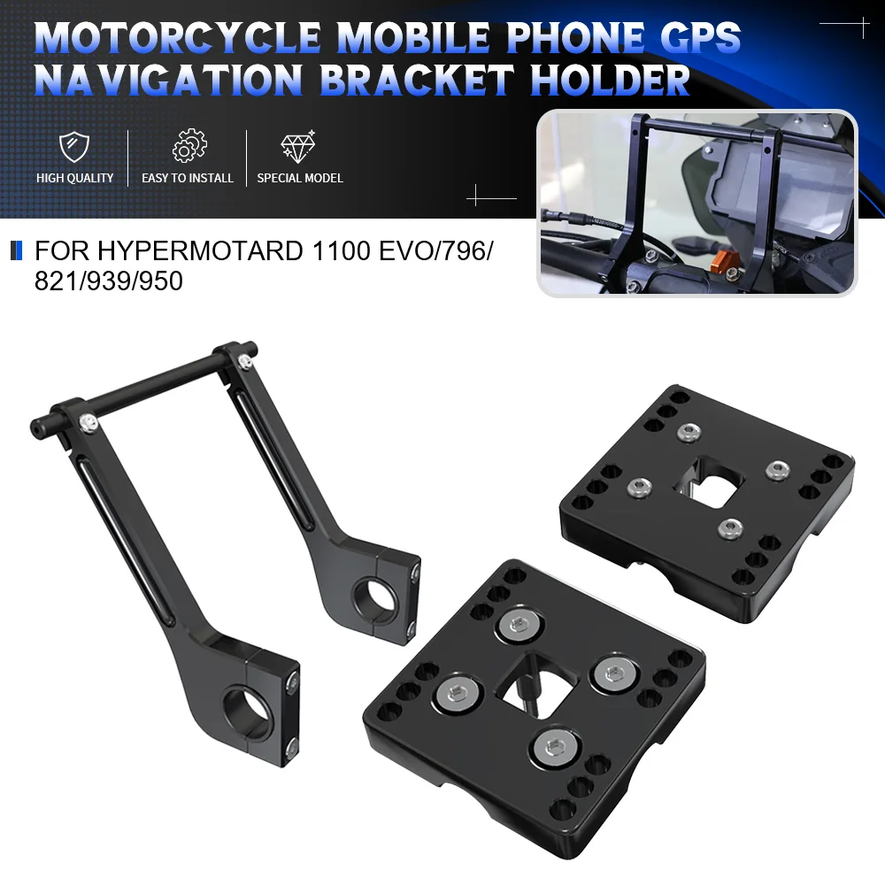 

For DUCATI HYPERMOTARD 1100 EVO/796/821/939/950 Motorcycle Mobile Phone GPS Navigation Bracket Support Stand Adapt Holder Kit