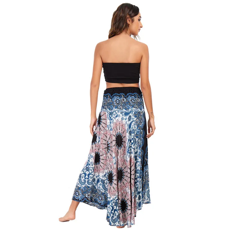 Maxi Boho Lange Röcke für Damen Bohemian Rock mit Blumenmuster Gypsy Boho Hippie Yoga Urlaub Strand – Detail 15