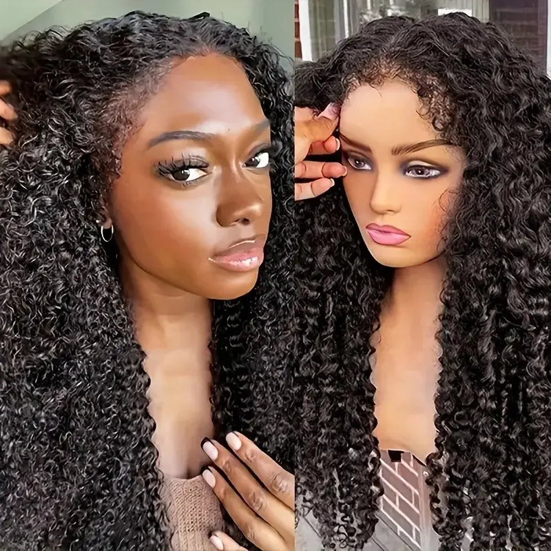 Rosabeauty 13x4 HD Lace Front Human Hair Wig 13X6 Deep Wave 5X5 Preplucked Glueless Ready To Go Curly Wig 250% Density 40 Inch