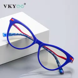 VICKY Cat Eye Anti Blue Light Reading Glasses Women Computer Optics Eyeglasses Anti-reflective Prescription Glasses PFD2109
