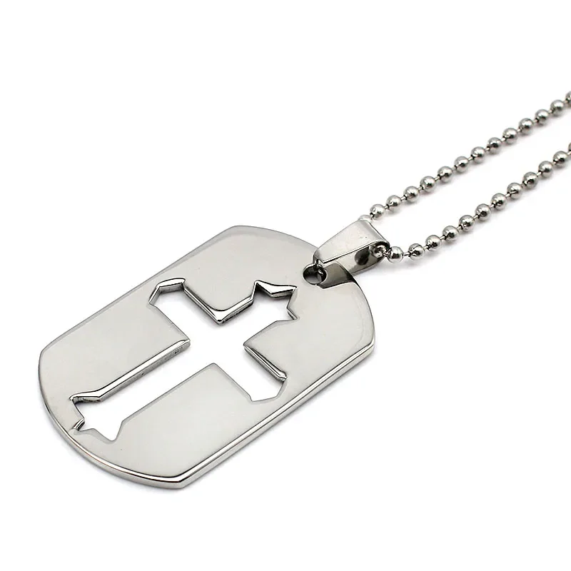 COUYA 2025 fashion 316L Stainless Steel Necklaces Hollow Cut Cross Pendant Necklace Mens Jewelry High Polish Collier Colgantes