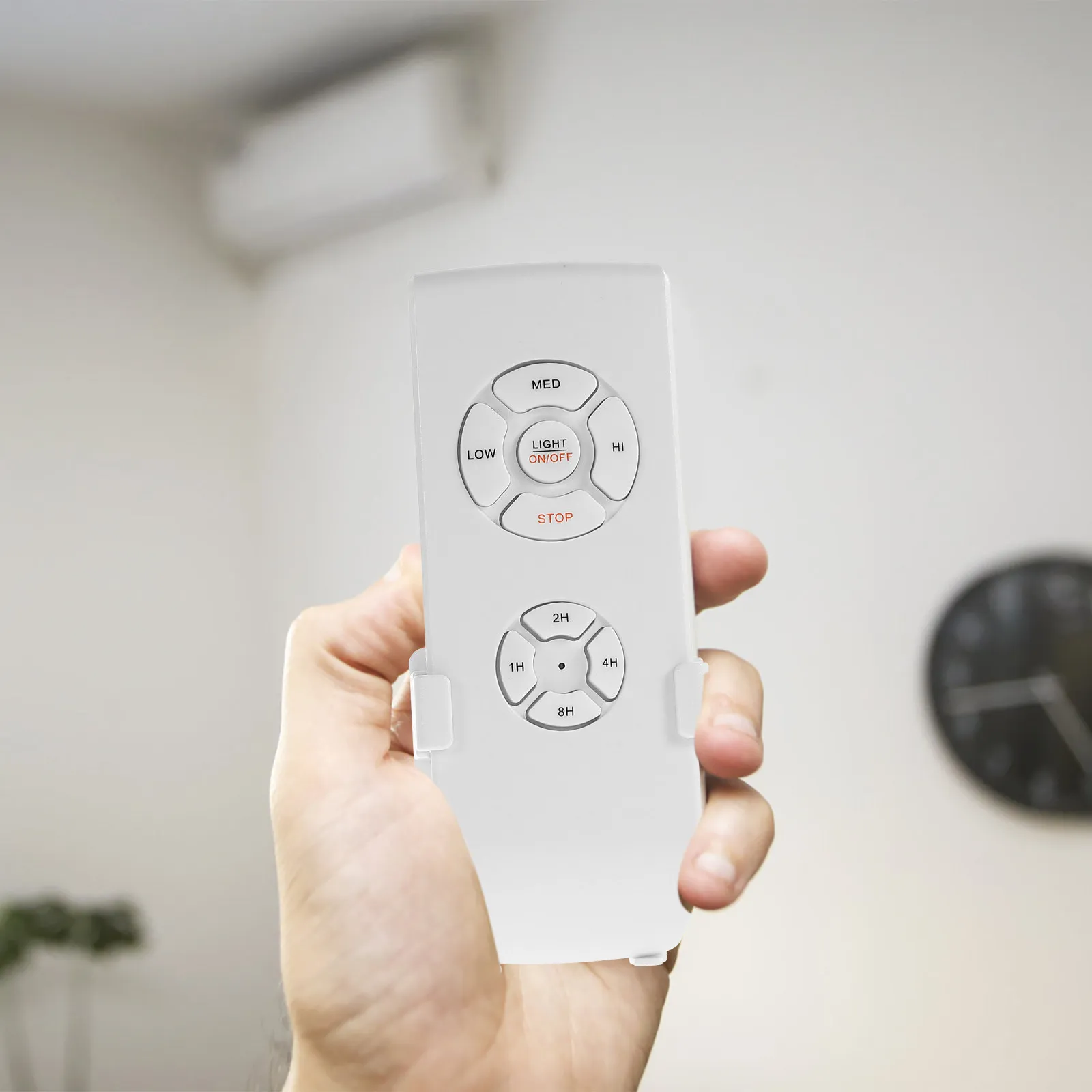 

Universal Wireless Ceiling Fan Remote Controller Kit Shock Resistant Rubber Button Easy Install Timing Function for Home Hotel